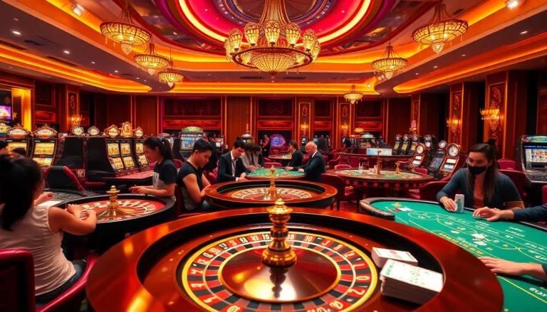 Players experiencing thrilling moments at the casino, with 88aa promotions adding excitement to the atmosphere.