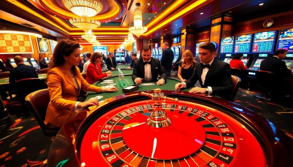 Discover thrilling gaming experiences at 78win.com with casino tables and excited players.