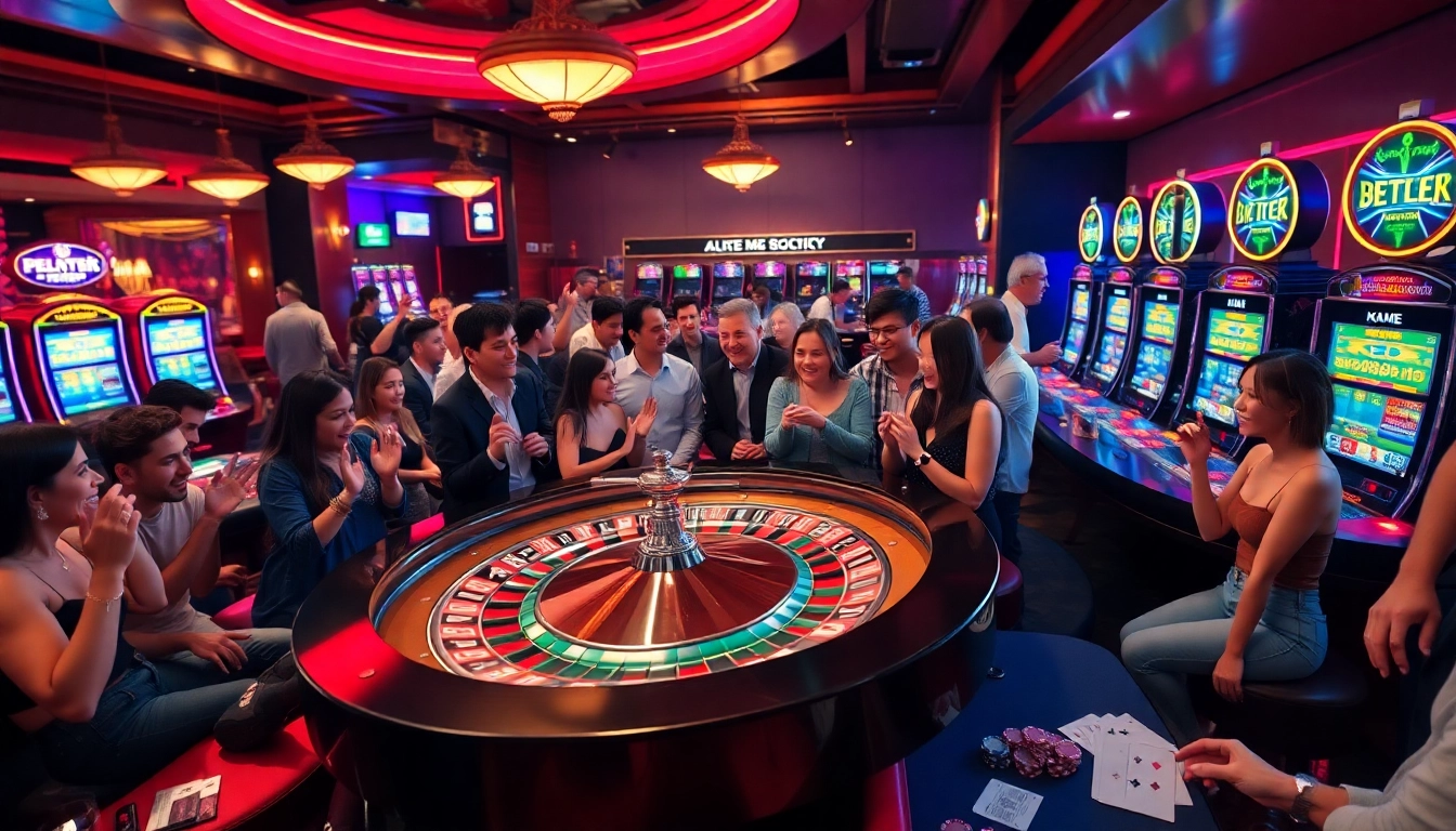 Experience the excitement of gambling at https://uu88.casa/, showcasing players at a thrilling roulette table amidst vibrant casino lights.