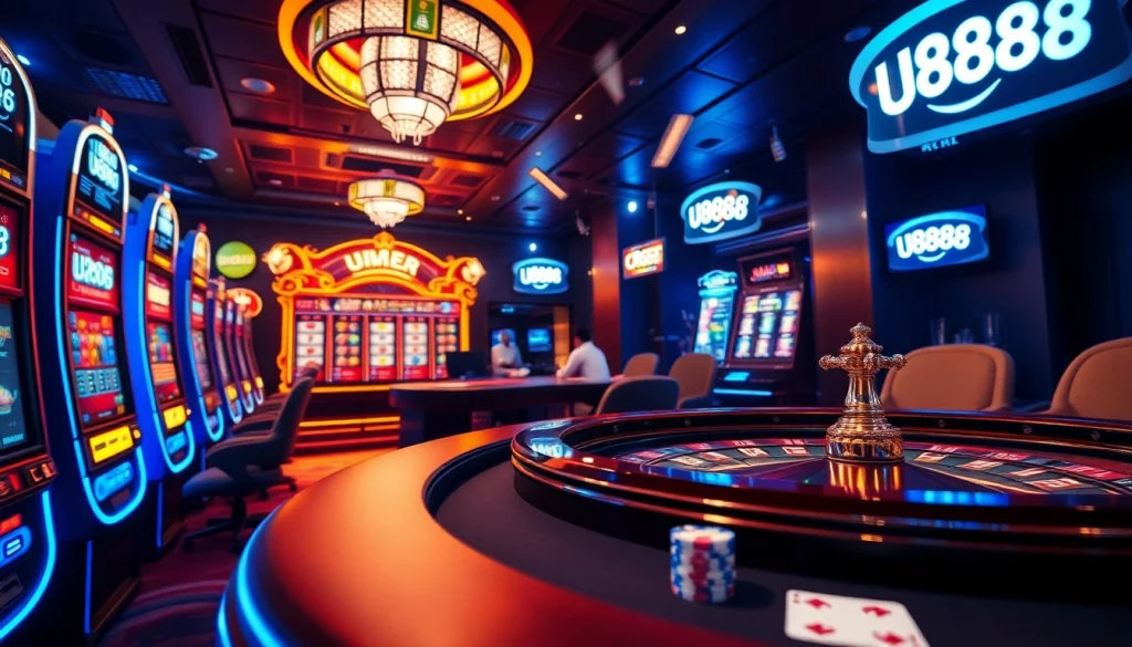 Experience the thrill of U888 with live dealer games, vibrant slot machines, and immersive betting action.
